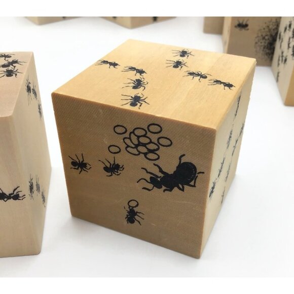 ANTICS Wooden Ant Tracks Army Blocks Full Set 16 Uncle Goose Toys Discontinued - Picture 6 of 7